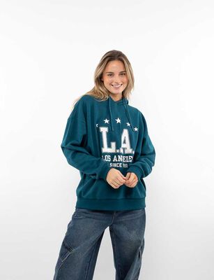 Imagen 1 del producto Polerón Con Estampado Mujer Icono Petroleo