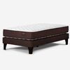 Combo Cama Europea Rosen 1,5 Plazas Ergo T + Respaldo + Velador Casanova 1,5 Plazas Provenza Cerezo