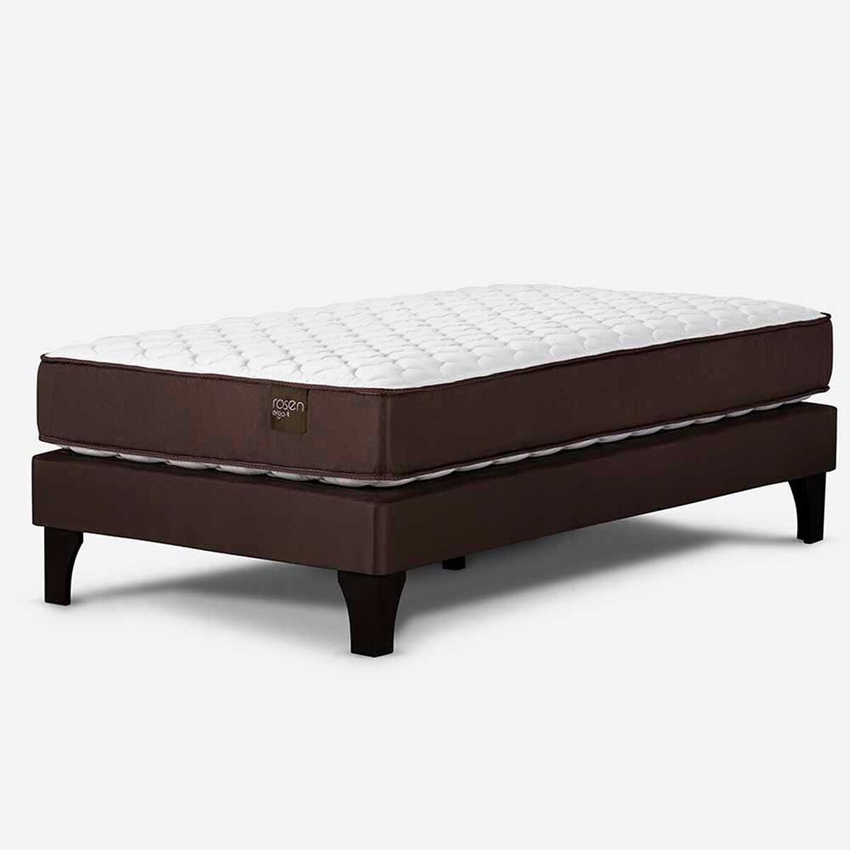 Combo Cama Europea Rosen 1,5 Plazas Ergo T + Respaldo + Velador Casanova 1,5 Plazas Provenza Cerezo