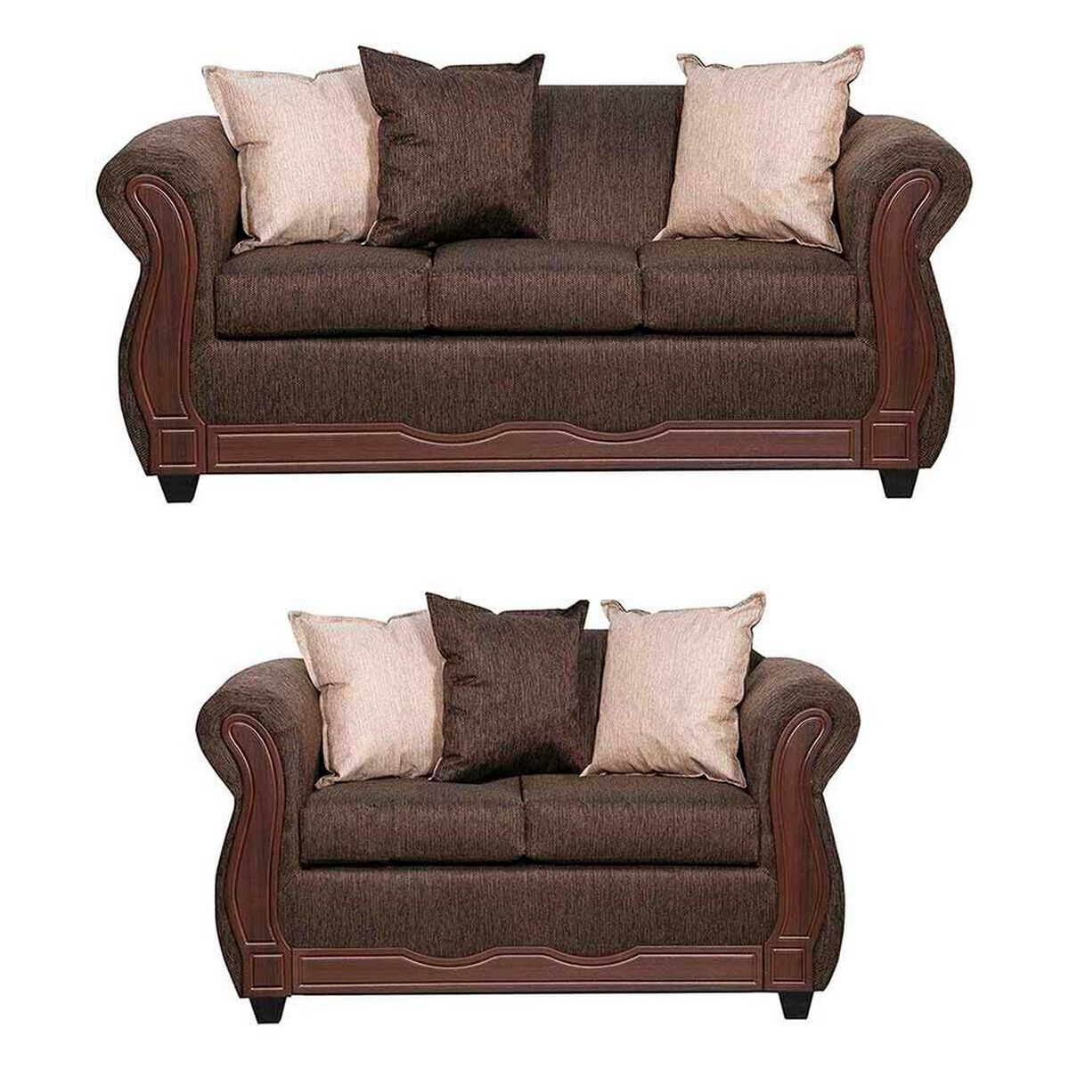 Juego de Living Black Factory Serrana 5 Cuerpos Caf&eacute;