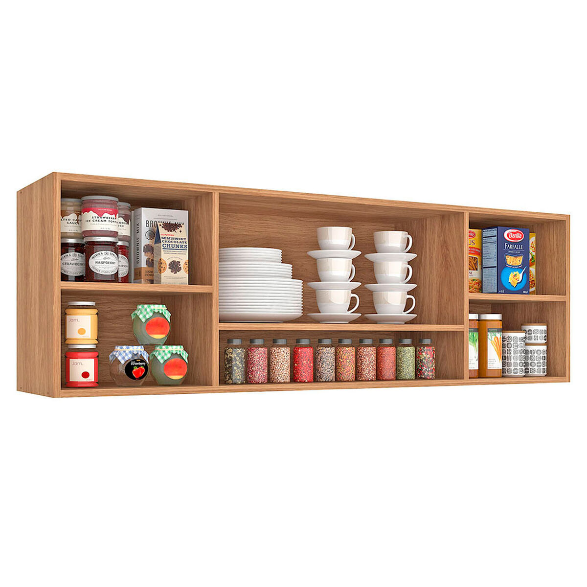 Mueble Aereo Cocina Vekkahome Alba 4 Puertas Caf&eacute;