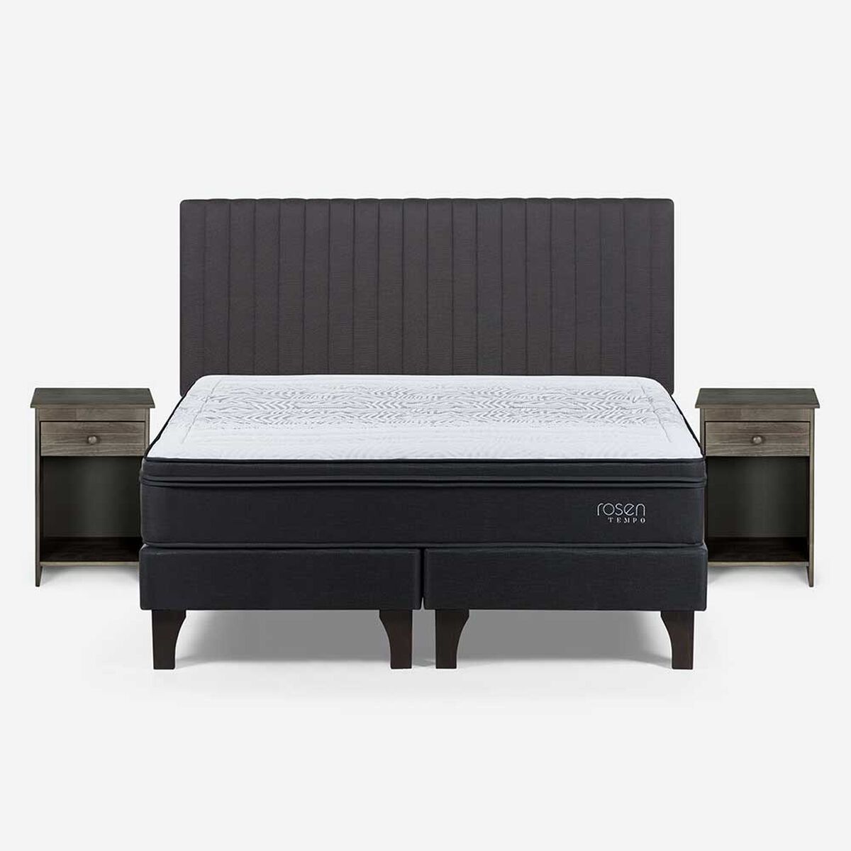 Cama Europea Rosen 2 Plazas Tempo Base Dividida + Set Lucio
