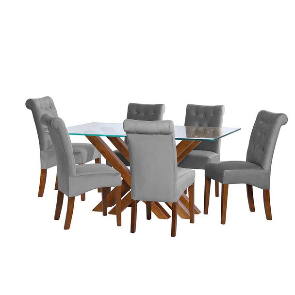 Juego de Comedor Latam Home Merida 6 Sillas Gris