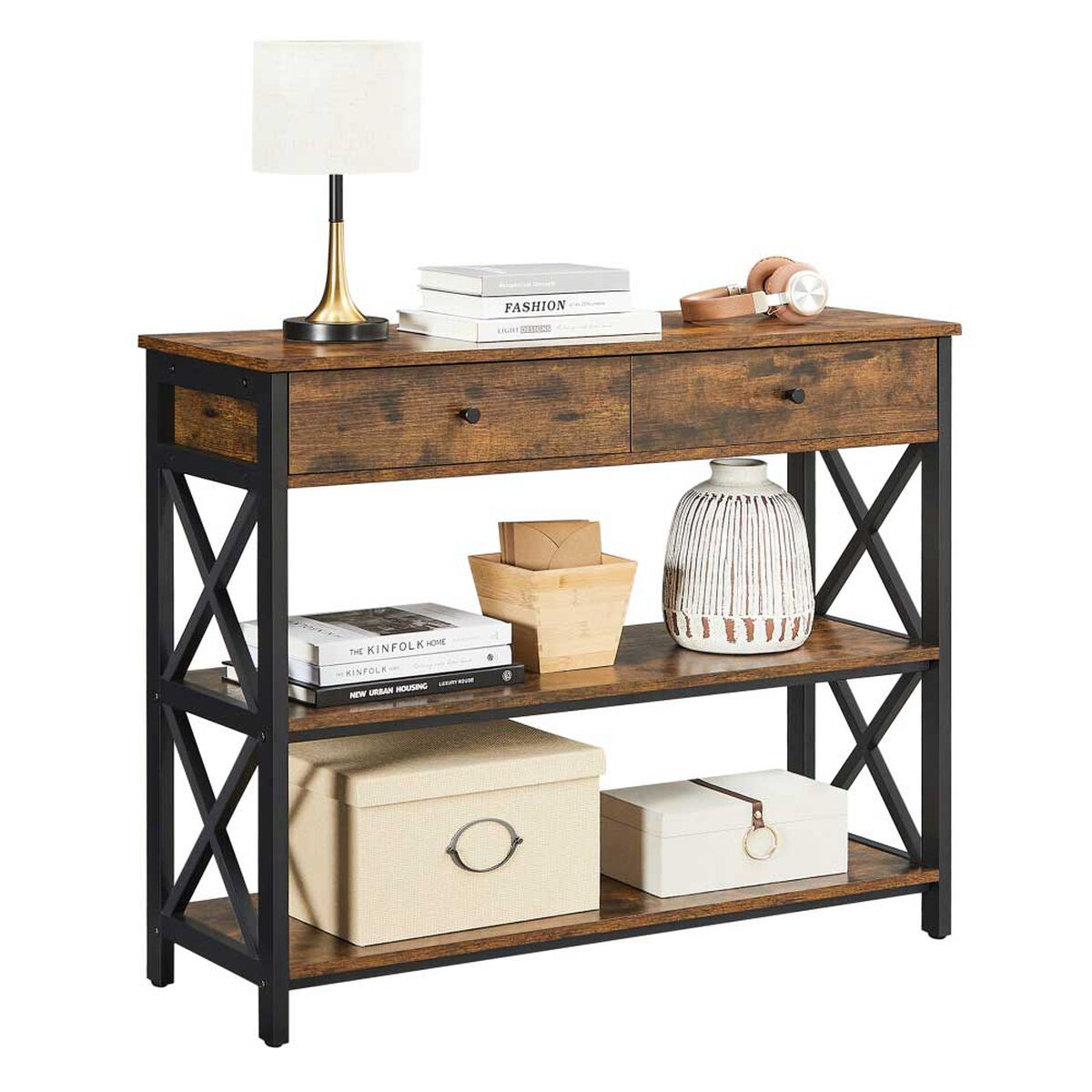 Buffet Fm Furniture Metalwood Colection Marrón Rústico