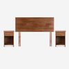 Cama Europea Rosen 2 Plazas New Style 4 Plus + Respaldo + 2 Veladores Tabor Caramelo