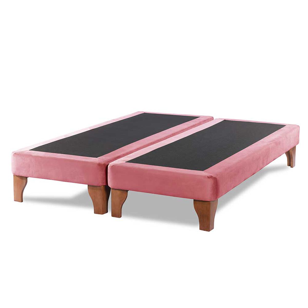 Base Europea Dividida Latam Home 2 Plazas Zen Tela Velvet Rosa