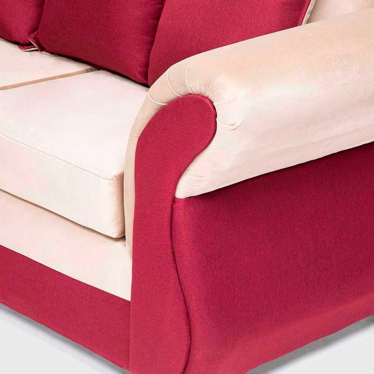 Sof&aacute; Seccional Almore New Irlanda 5 Cuerpos Beige Rojo