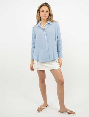 Imagen 2 del producto Blusa Manga larga Mujer Icono Celeste, Rojo