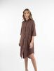 Vestido Midi Lino Manga 3/4 Mujer Portman Club