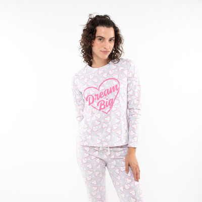 Pijama Mujer Icono Gris, Rosado