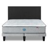 Cama Europea Simmons 2 Plazas Dreamer 190 Cm + Respaldo Praga Marengo