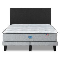 Cama Europea Simmons 2 Plazas Dreamer 190 Cm + Respaldo Praga Marengo
