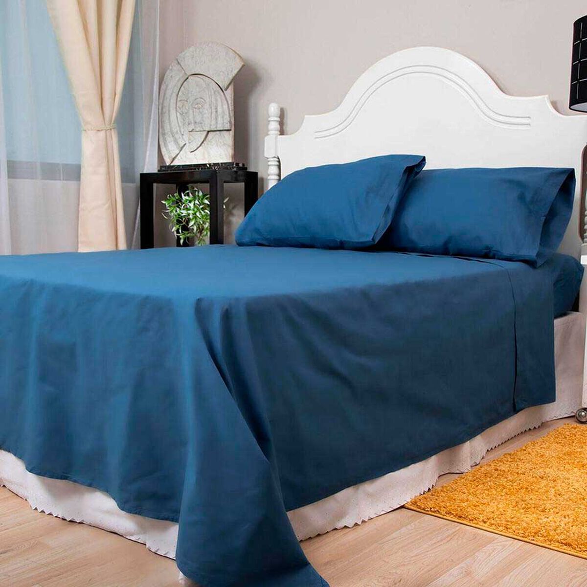 Juego de S&aacute;banas Doral 144 Hilos King Color Vivo 144 Hilos  Azul