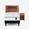 Cama Europea Rosen 1,5 Plazas Art 4 + Respaldo + Velador Ferrara Chocolate