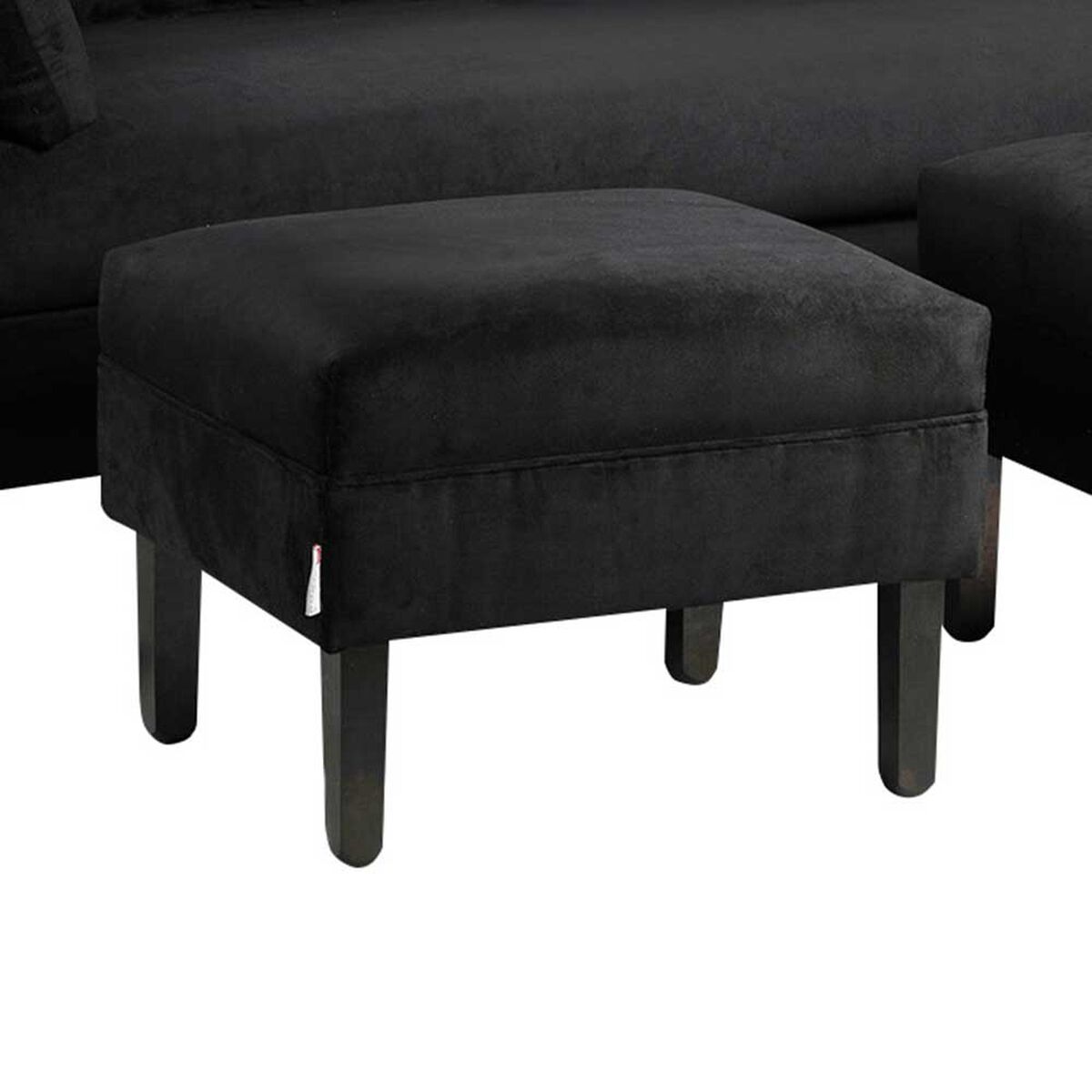 Juego de Living Bodevir Sky Felpa 00 Sof&aacute; 3 Cuerpos + Dos Pouf 1 Cuerpo Negro&nbsp;
