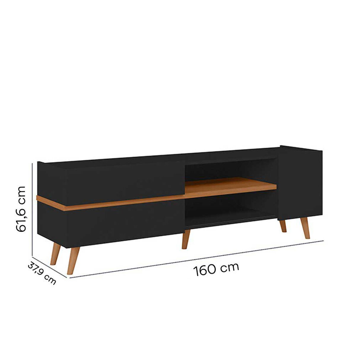 Rack TV Purus Altavision Hasta 65" Negro y Café