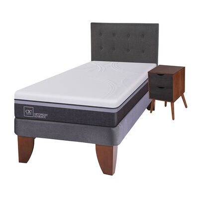 Imagen 2 del producto Cama Europea CIC 1,5 Plazas Ortopedic Advance + Respaldo + Velador Eufrates