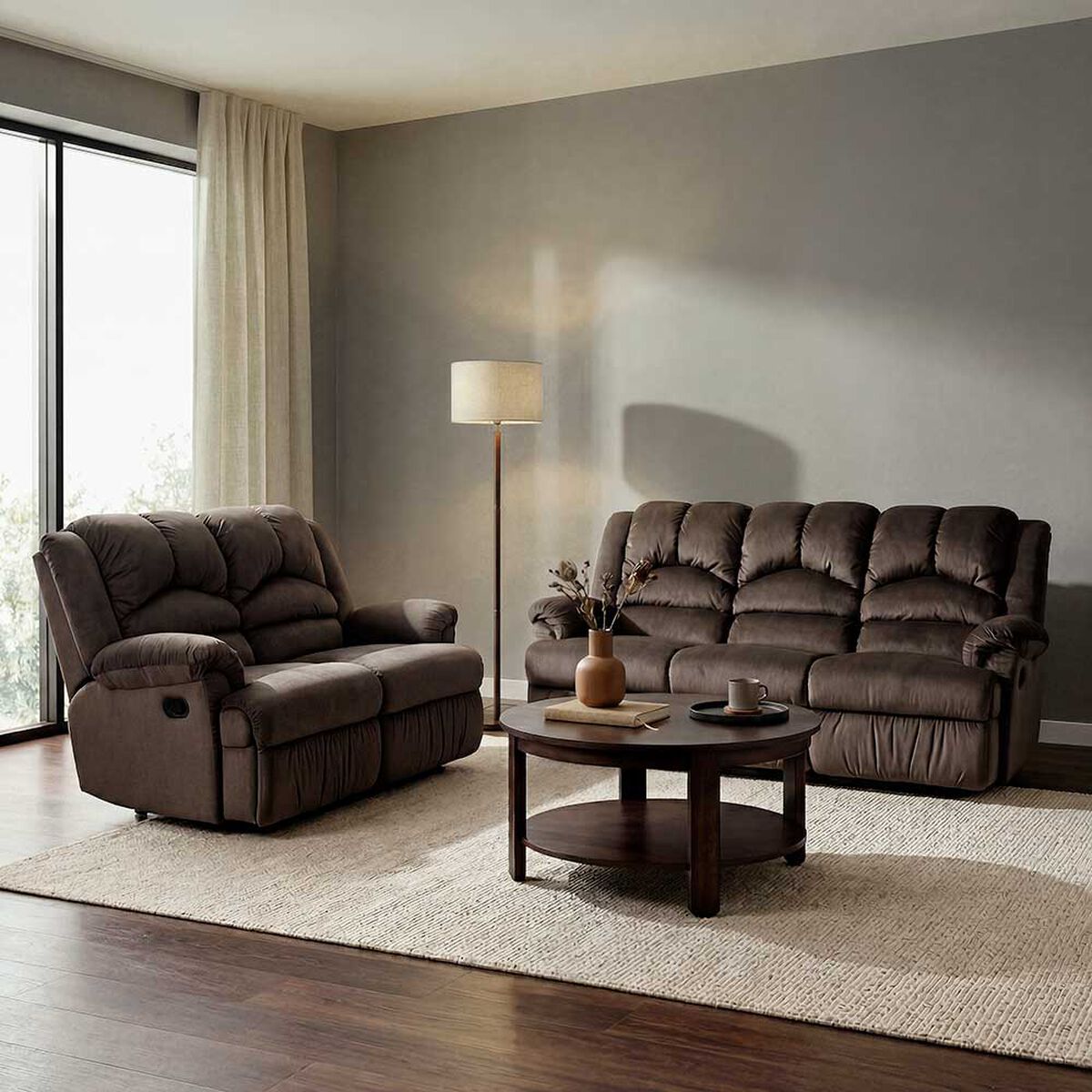Juego de Living Rosen Jarrie 3-2 Cuerpos Gris