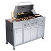 Parrilla a Gas Encendido Electr&oacute;nico BBQ Grill Buffalo Acero Inoxidable 4 Quemadores Centrales + 1 Lateral