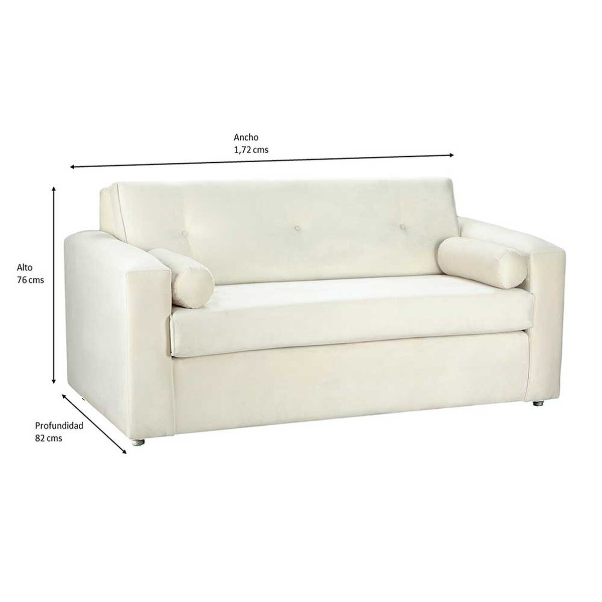 Juego de Living Bodevir Vivo Felpa 30 Sof&aacute; 3 Cuerpos + Dos Pouf 1 Cuerpo Negro&nbsp;