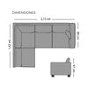 Sofá Seccional Izquierdo Living Factory Musso 5 Cuerpos Gris