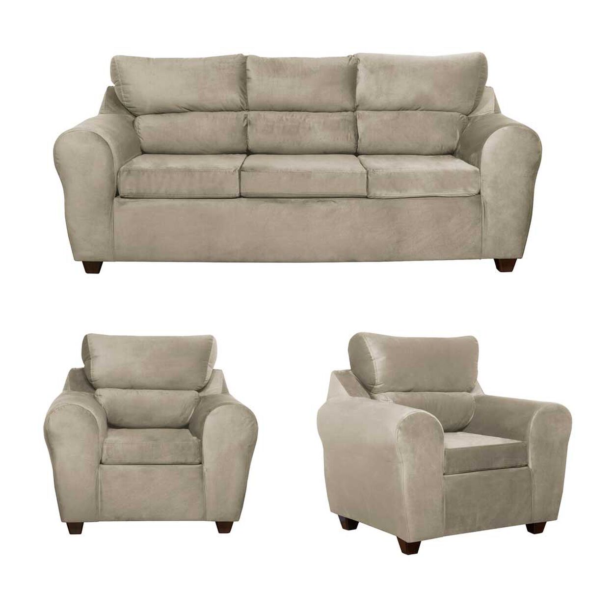 Juego de Living Mexx Muebles Dubai 5 Cuerpos Beige