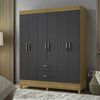 Clóset Vekkahome Mobi 6 Puertas 2 Cajones Gris