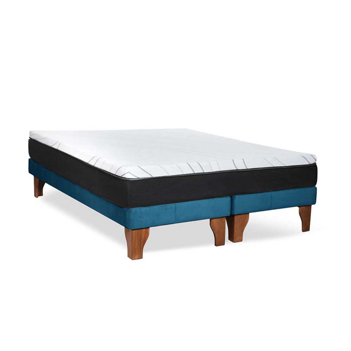 Cama Europea Latam Home 2 Plazas Zen Pro Azul Petroleo