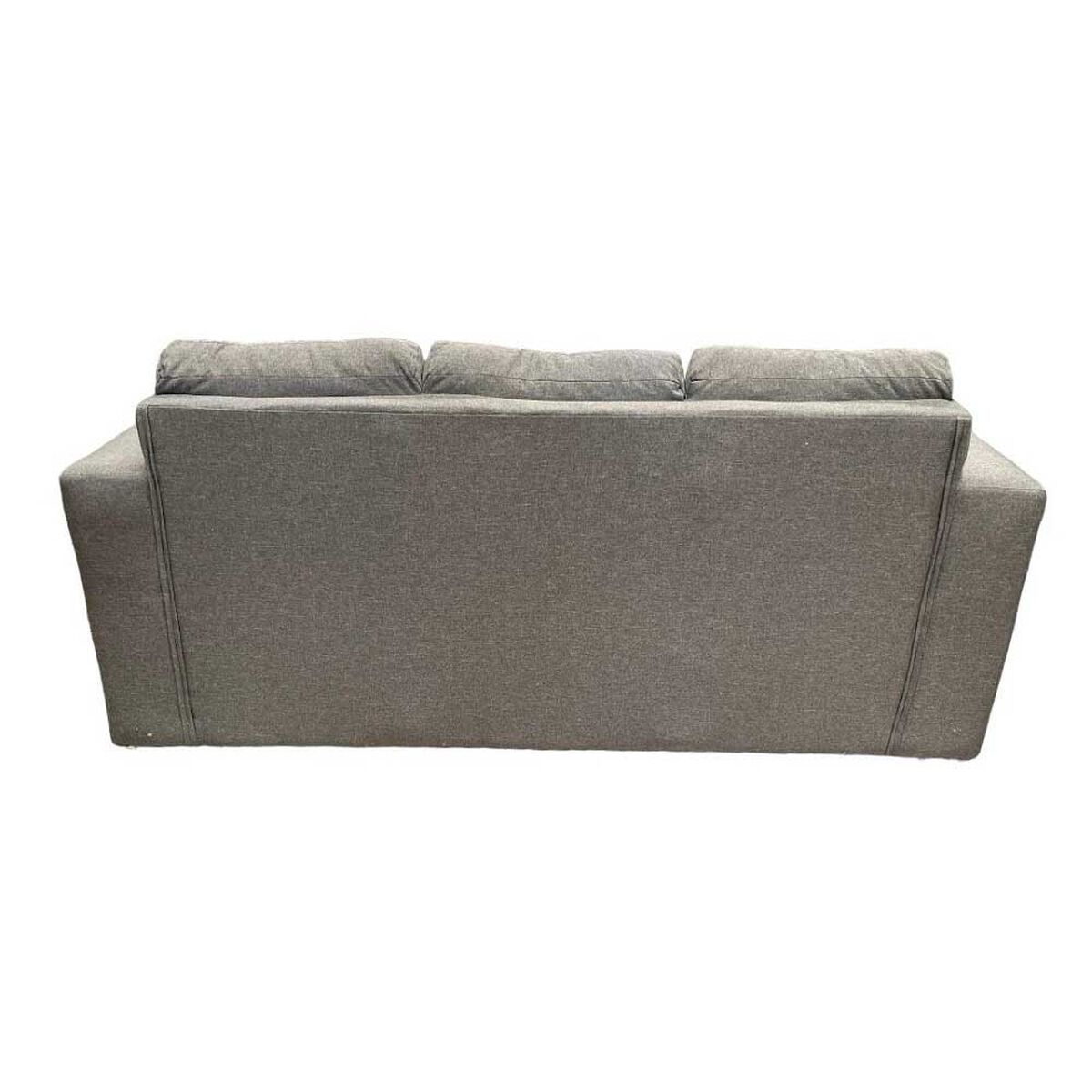 Juego de Living Kea Nize Sofá 3 Cuerpos + Dos Pouf Tela Gris