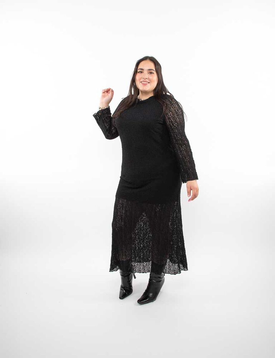 Vestido Maxi Encaje Manga Larga Mujer Extralindas