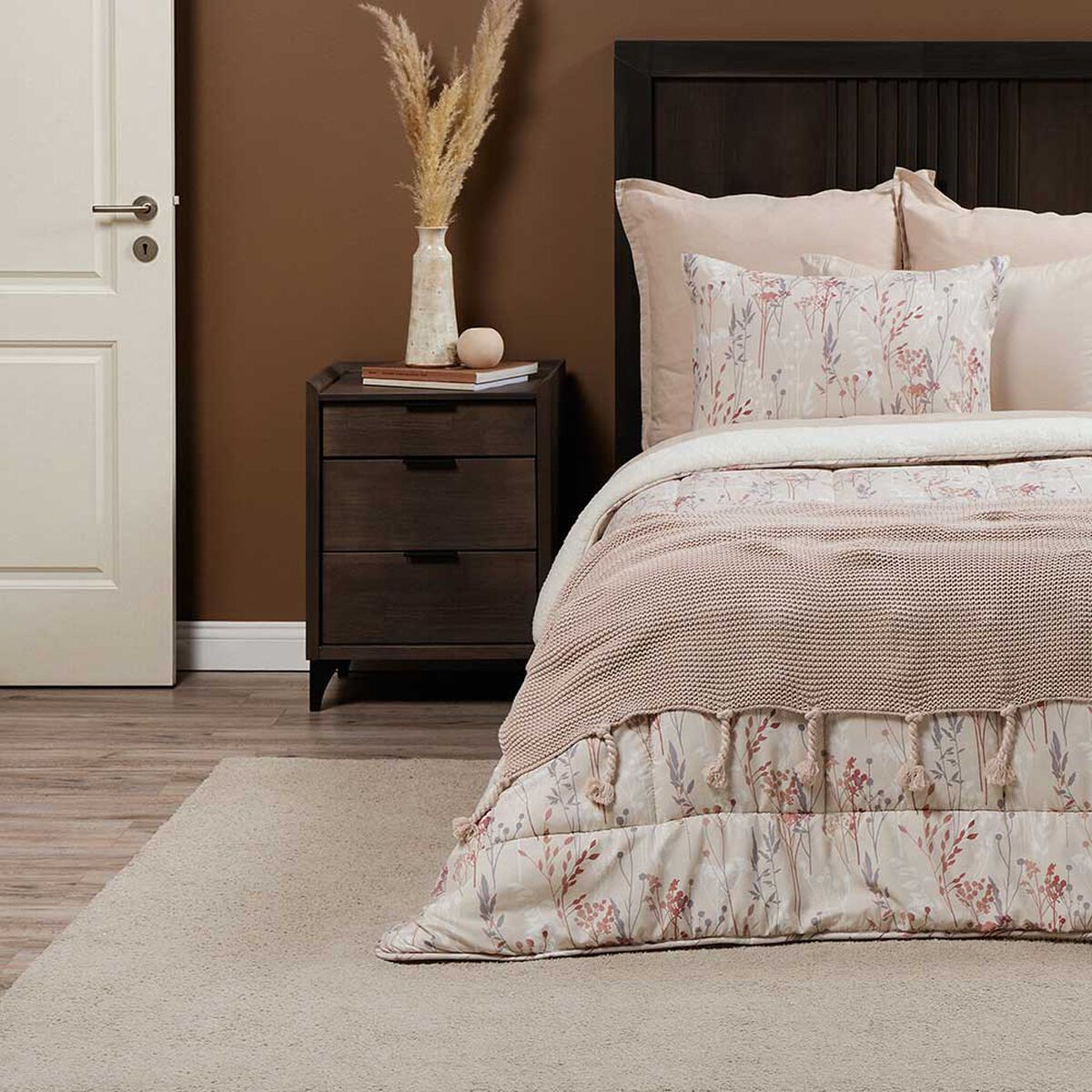 Plum&oacute;n Rosen 1,5 Plazas Sherpa Alaska Brianna Beige/Gris/Burdeo