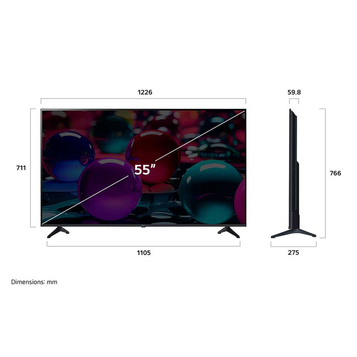 Smart TV LED 55&quot; LG 4K UHD WebOS 55UA7300PSB