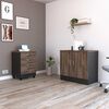 Combo Archivador 3 Cajones + Cajonera 2 Puertas TuHome Home Office Negro Soft-Coñac