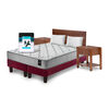 Combo Cama Europea Latam Home 2 Plazas Cannon BD Tela Burdeo + Textil + Respaldo + 2 Velador Orion