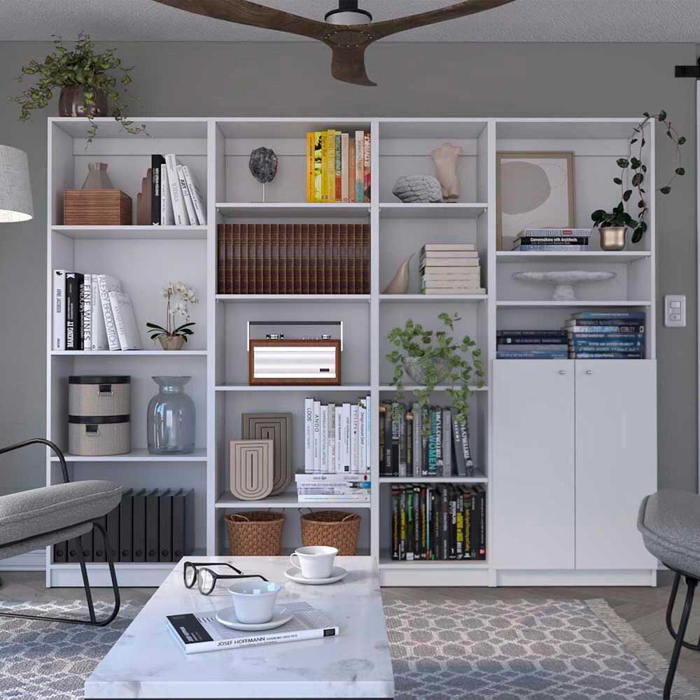 3 Estantes + Estante 2 Puertas TuHome Home Blanco
