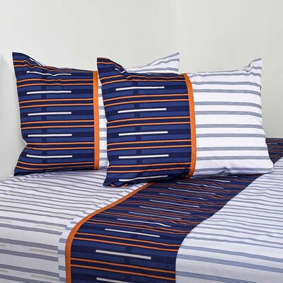 Imagen 1 del producto Juego de Sábanas American Family 144 Hilos 2 Plazas Trazos Azul