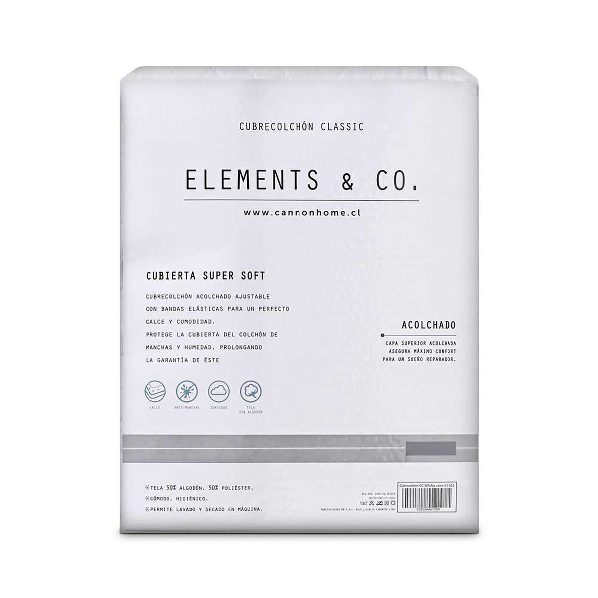 Cubrecolchón Elements & Co King C/Vivo Blanco