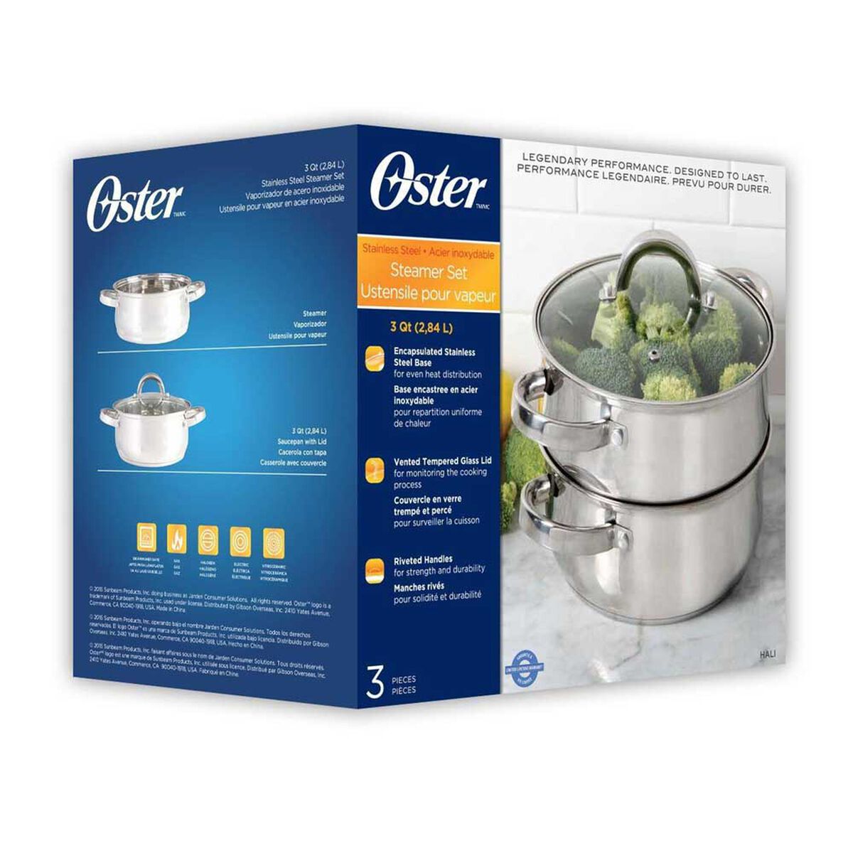 Set de Vaporeras Acero Inoxidable Oster Sangerfield 2,8 lt