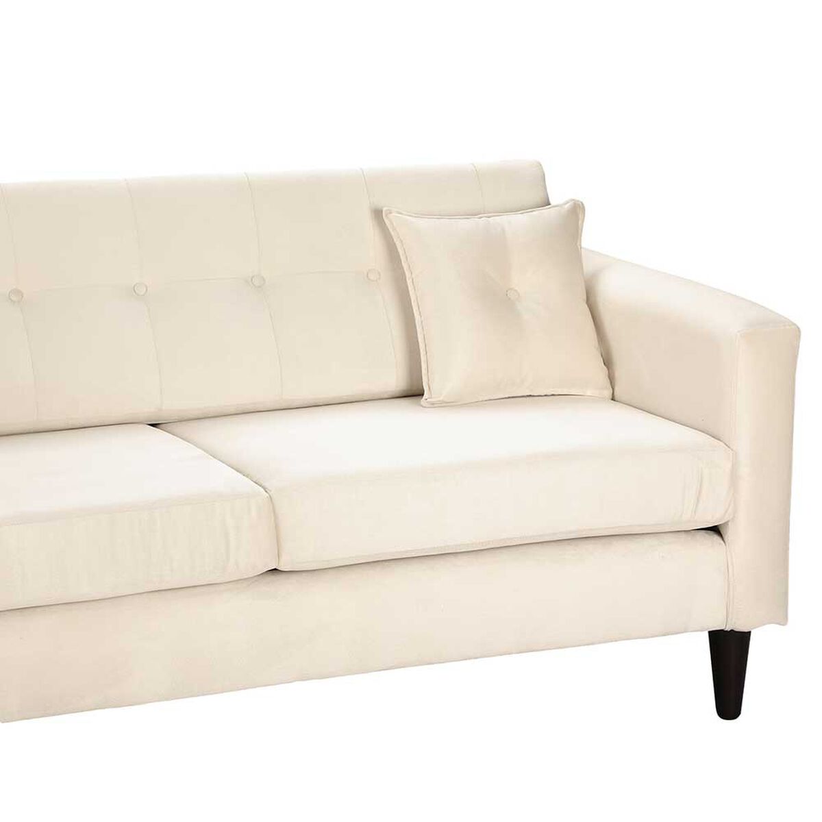 Juego de Living Bodevir New Retro Felpa 00 Sofá 3 Cuerpos + Dos Pouf 1 Cuerpo Crudo 