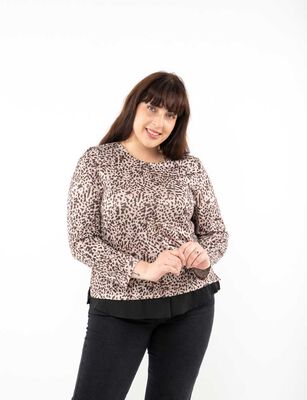 Imagen 1 del producto Sweater Cuello Redondo Mujer Extralindas Animal, Burdeo, Crudo, Negro