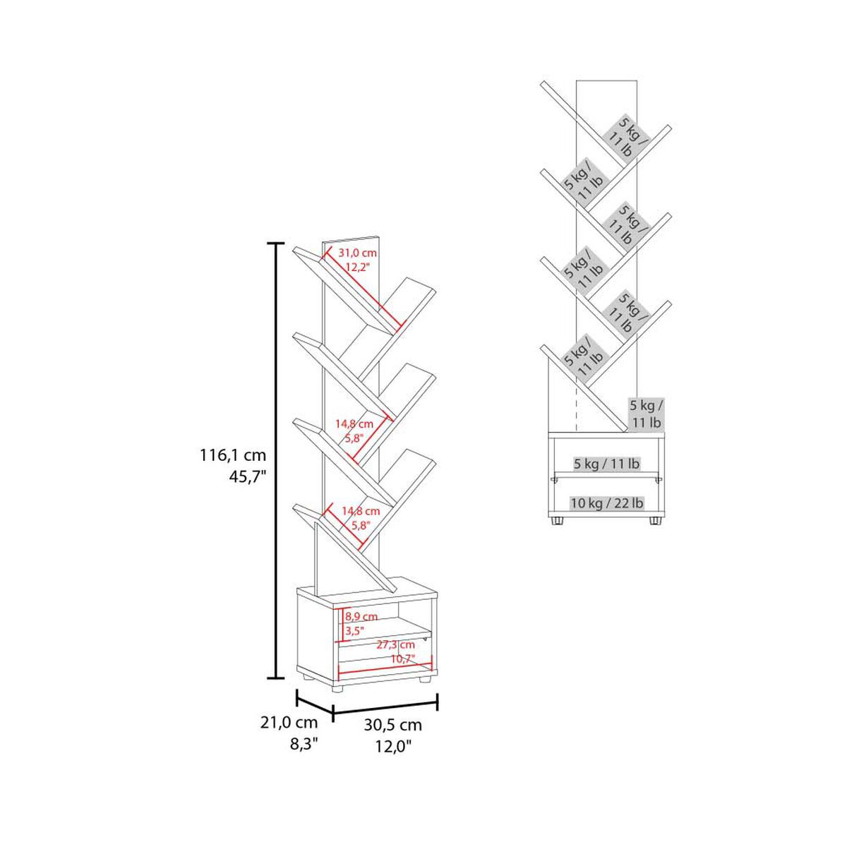 Librero Tuhome Kingstree Melamina Wengue&nbsp;