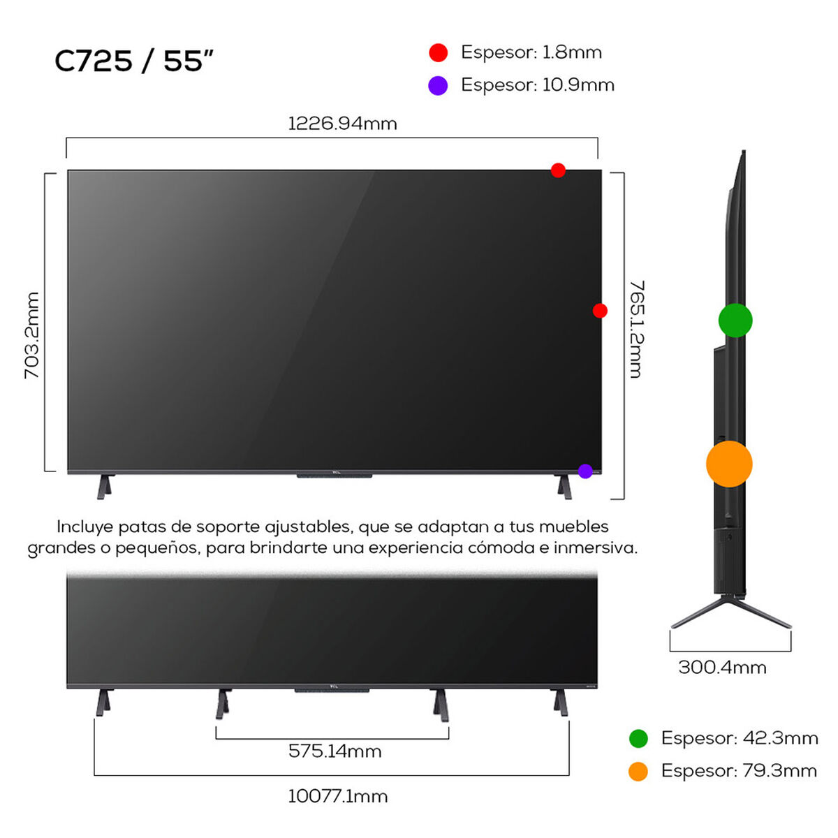 QLED 55" TCL 55C725 Android Smart TV UHD