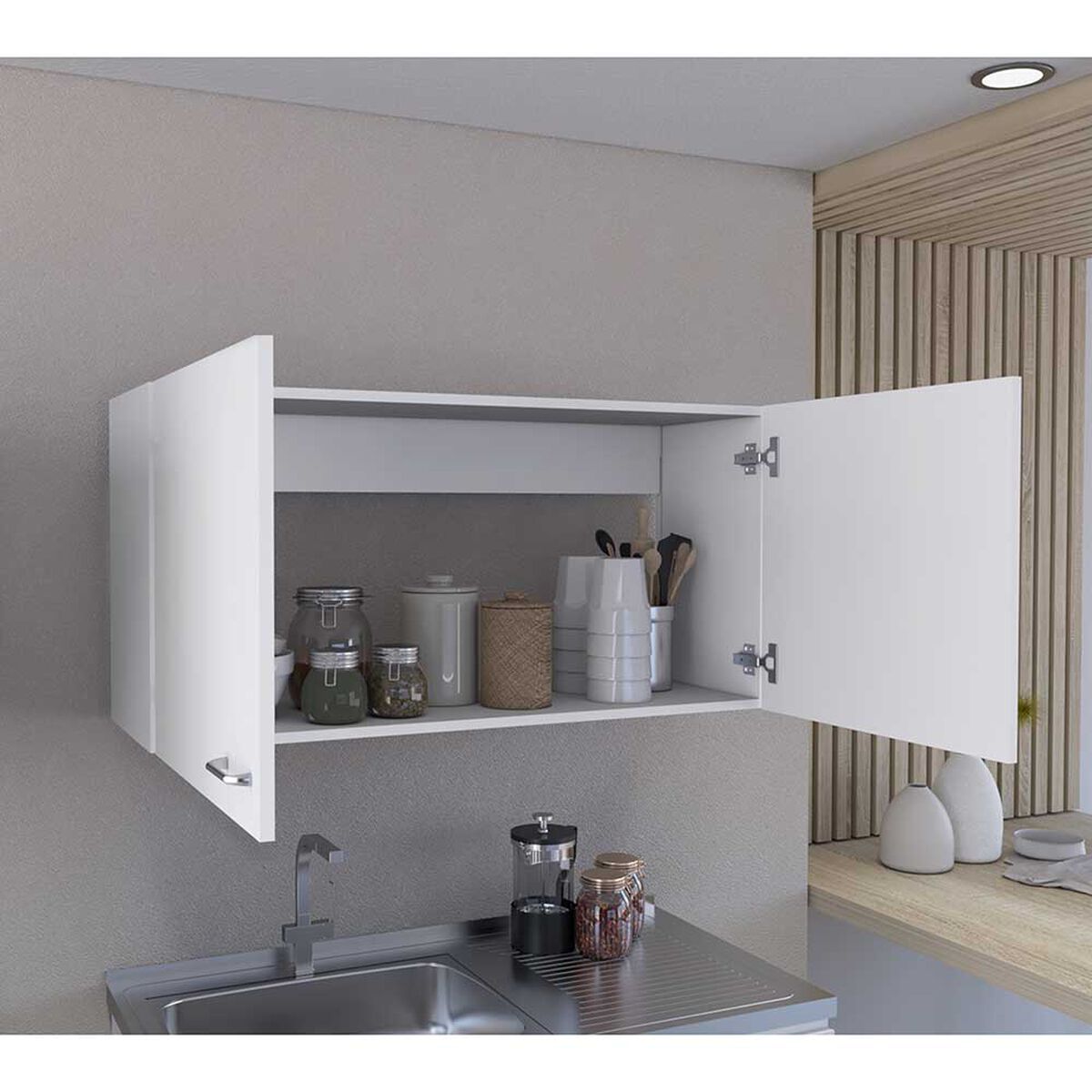 Mueble de Cocina Superior TuHome Napoles 2 Puertas Blanco