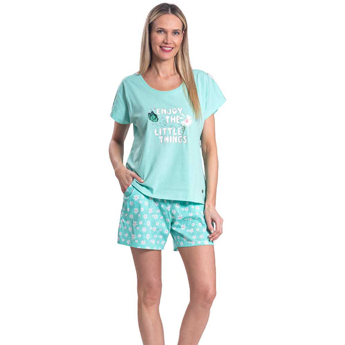 Pijama Short Estampado Margaritas Mon Amour