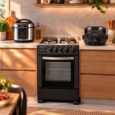 Combo Cocina a Gas Sindelen CH-5050 4 Quemadores + Horno para Pizza Kioto Osaka + Olla Eléctrica Kioto Aichi 2000 W