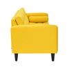 Juego de Living Bodevir Retro Felpa 3 Cuerpos + Dos Sillones 1 Cuerpo Amarillo