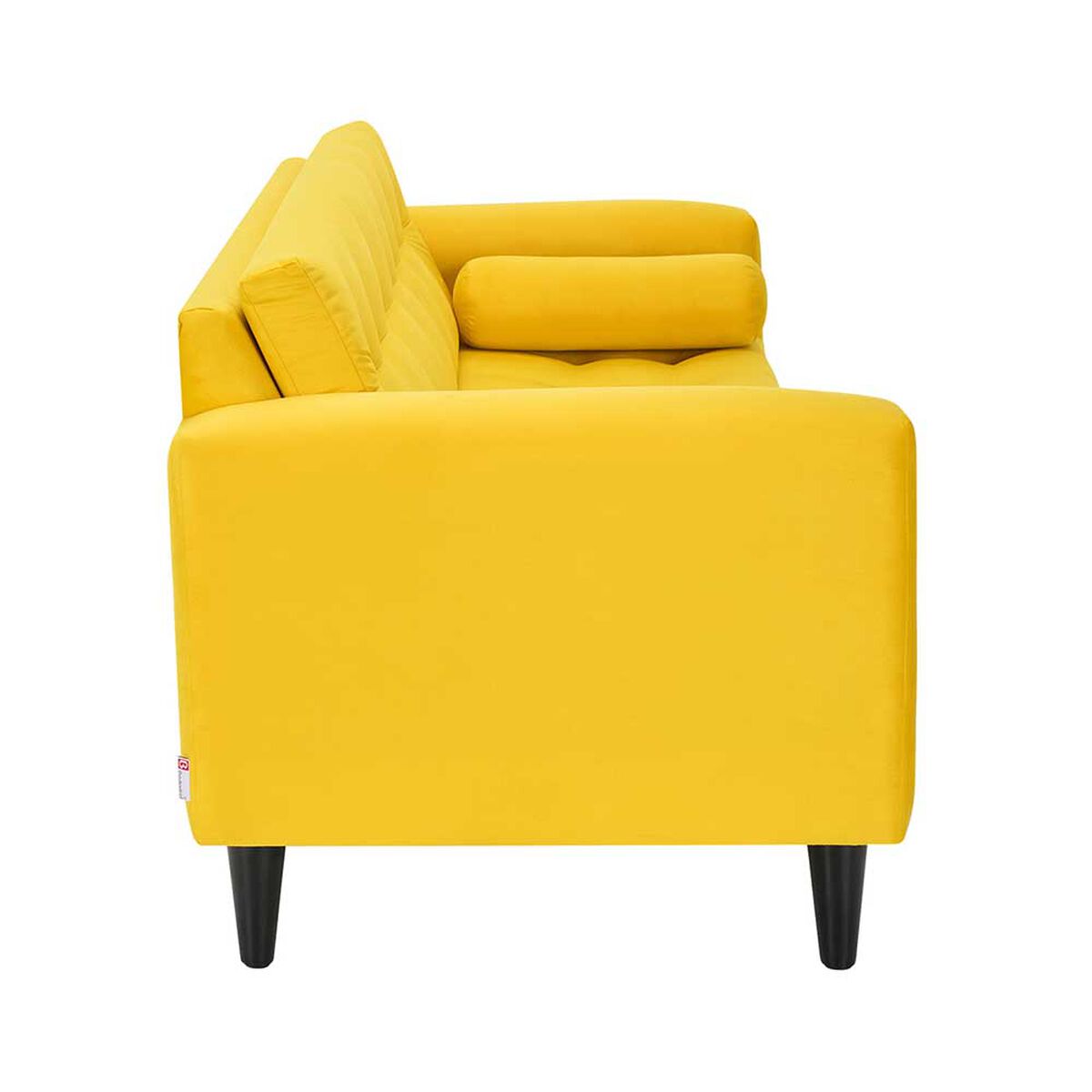 Juego de Living Bodevir Retro Felpa 3 Cuerpos + Dos Sillones 1 Cuerpo Amarillo