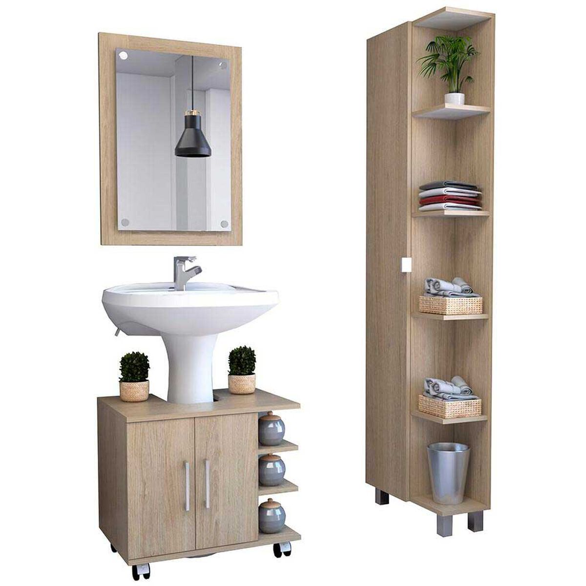Espejo + Optimizador Lavamanos + Mueble TuHome Bath 300
