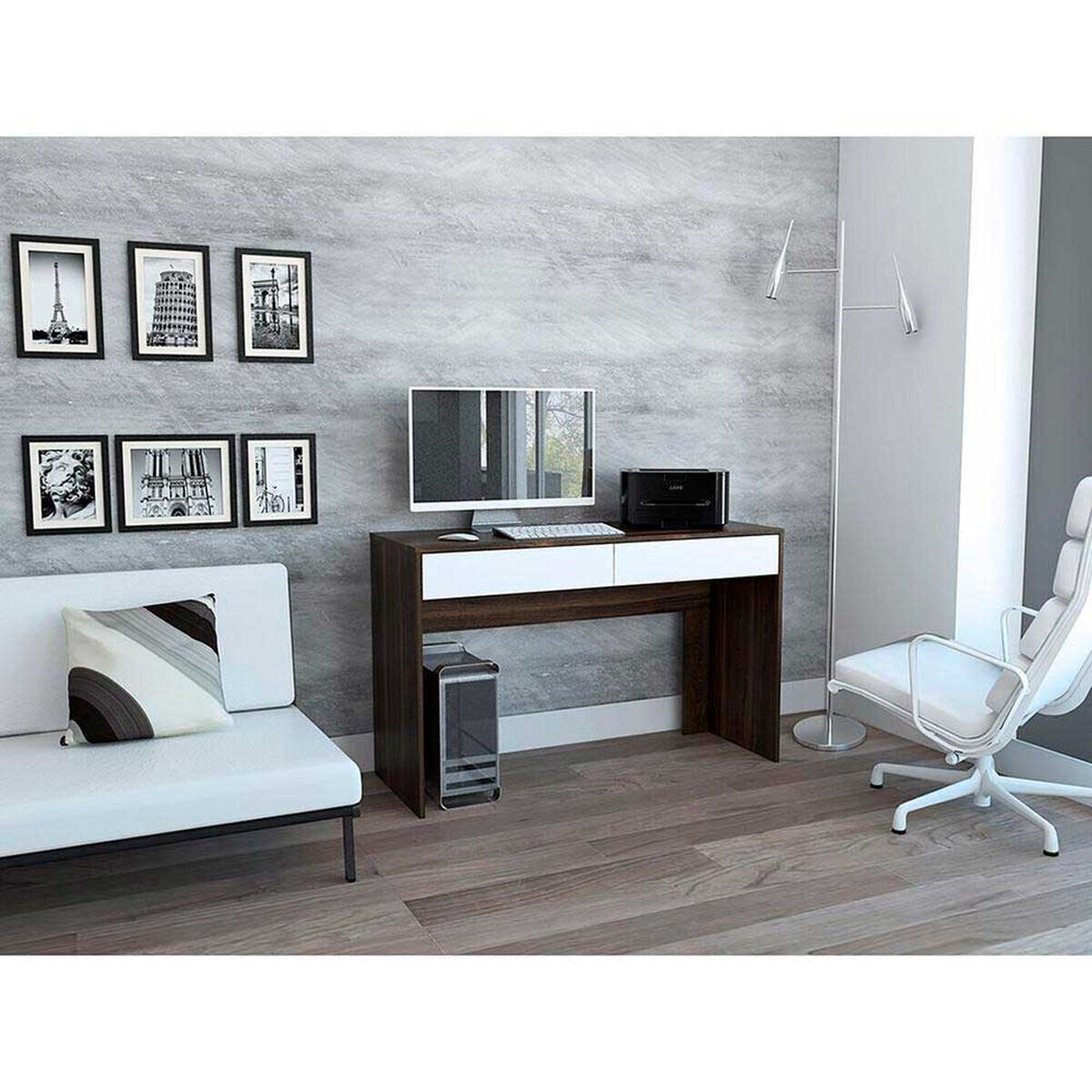 Escritorio TuHome Acre Habano /Blanco