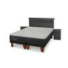 Cama Europea CIC Base Dividida 2 Plazas Hybrid Plus Infinity + Respaldo + 2 Veladores Dublin